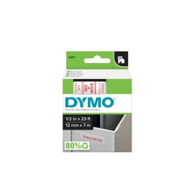 Feliratozógép szalag Dymo Letratag Dymo D1 S0720550/45015 12mmx7m, ORIGINAL, piros/fehér