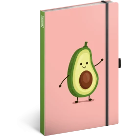 Keménytáblás notesz vonalas krémszínű lapokkal leszorító gumiszalaggal Avocado  130x210mm, Realsystem 2025.