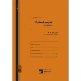 Nyomtatvány építési napló 25x3lapos +9 db 3lapos garnitúra B.ÉTI.820/V