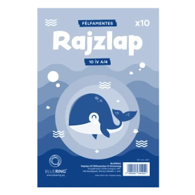 Rajzlap A4, félfamentes fóliázva Bálnás Bluering® 10 ív/csomag,