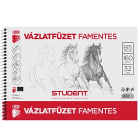 Vázlatfüzet B5 160g. famentes Student